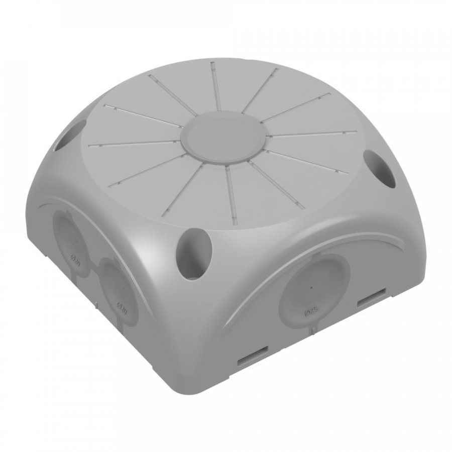 Промрукав Коробка распределительная 60-0505 для видеокамер двухкомпонентная с мембранами безгалогенная (HF) серая 100х100х50 (60-0505)