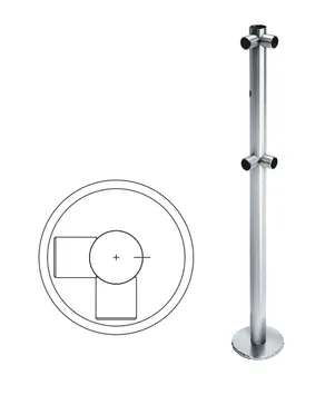 OXGARD Praktika Стойка ограждения c отверстием под фиксатор L- образная 2муфты слева