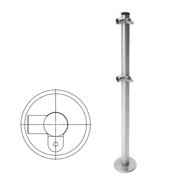 OXGARD Стойка ограждения L-образная с 2-мя полупетлями слева