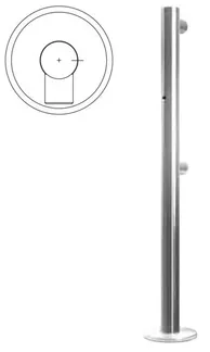 OXGARD Praktika Стойка ограждения односторонняя, 2 муфты, отверстие под фиксатор справа