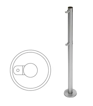 OXGARD Стойка ограждения односторонняя с 2-мя полупетлями