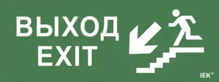 IEK Этикетка самоклеящаяся 240х90мм "Выход/лестница вниз/фигура" (LPC10-1-24-09-VLVNF)